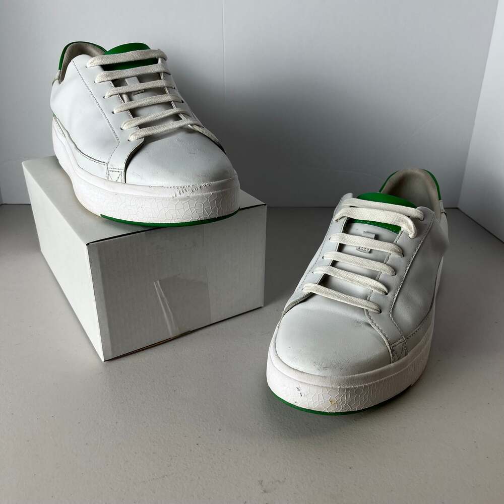 Kizik Hands Free Slip On Sneakers White Green‎ Men’s 9.5 Wide